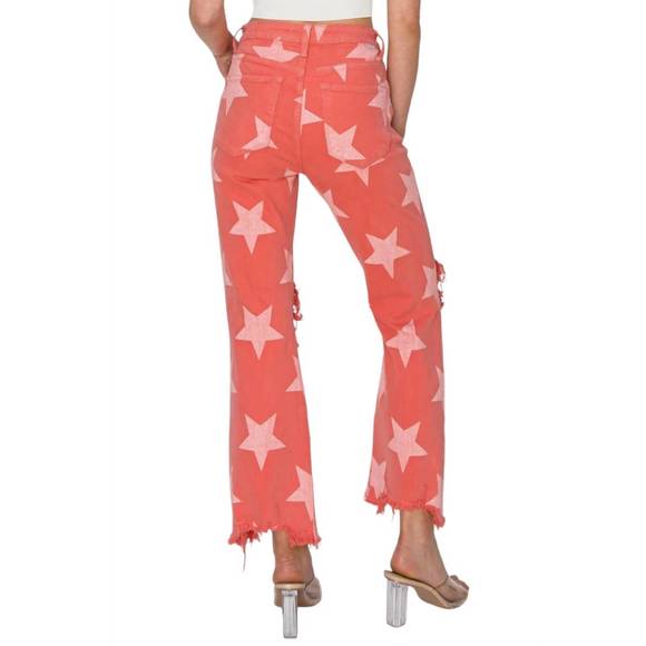 NEW RISEN star jeans in peach mango - Picture 3 of 3